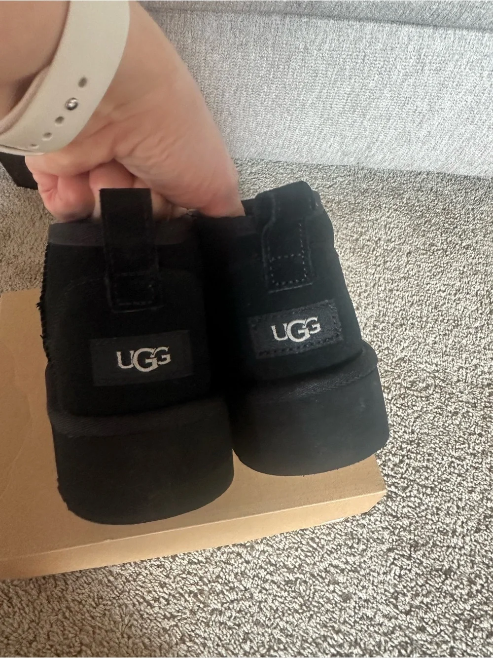 UGG Kids Mini Boot in Black Suede
